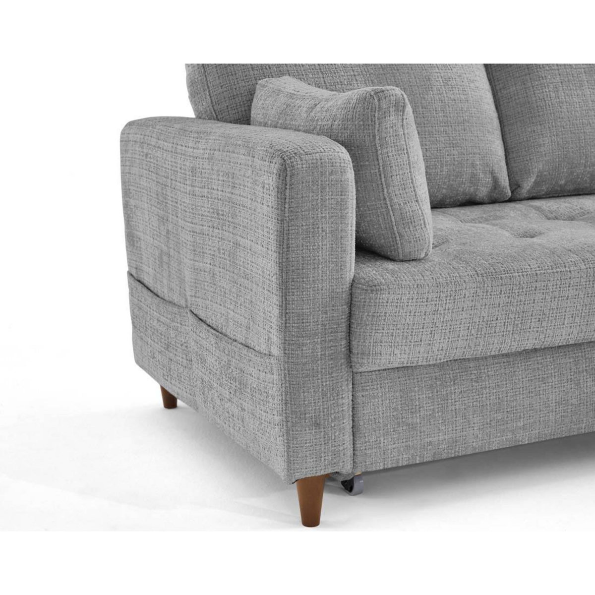 LISA DESIGN Anna - canapé d'angle droit 5 places convertible en velours texturé