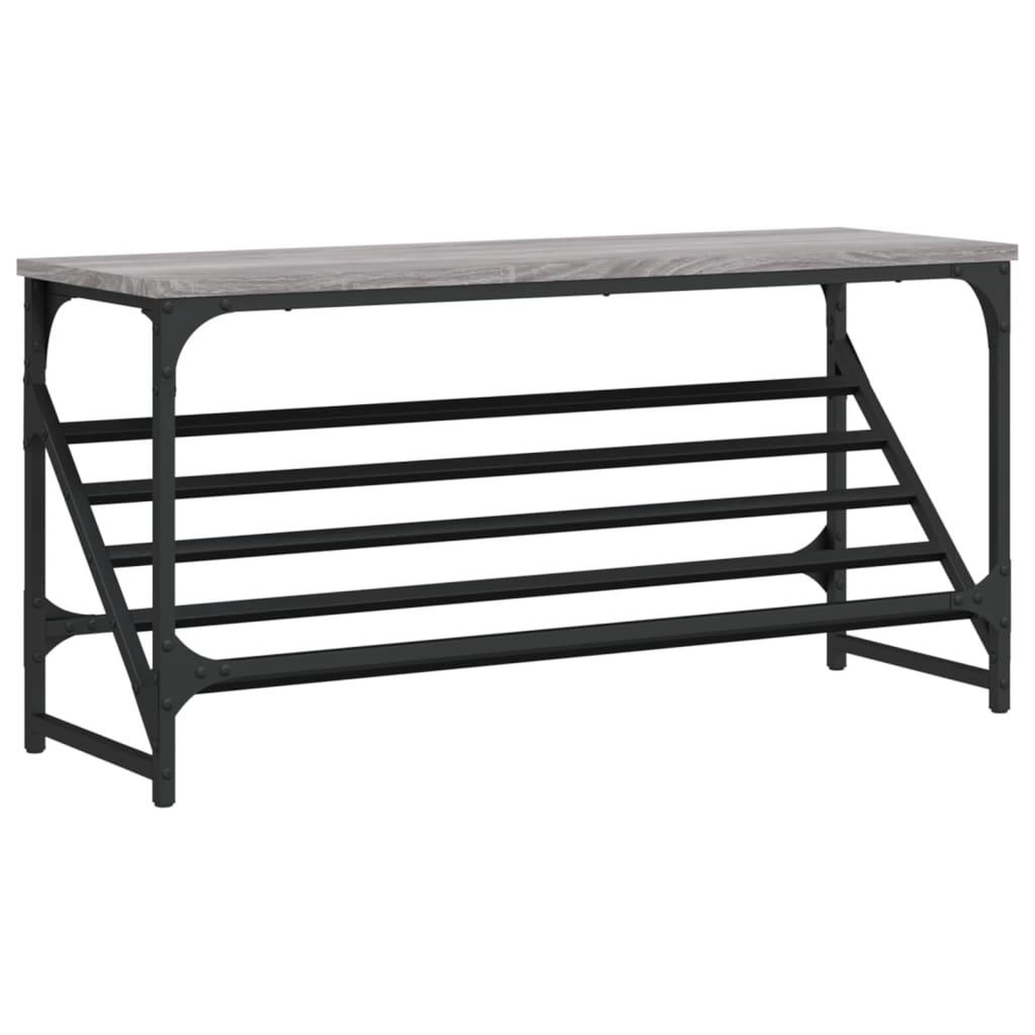 Voir la diapositive 2 : VIDAXL Etagere a chaussures sonoma gris 90x30x45 cm bois d'ingenierie