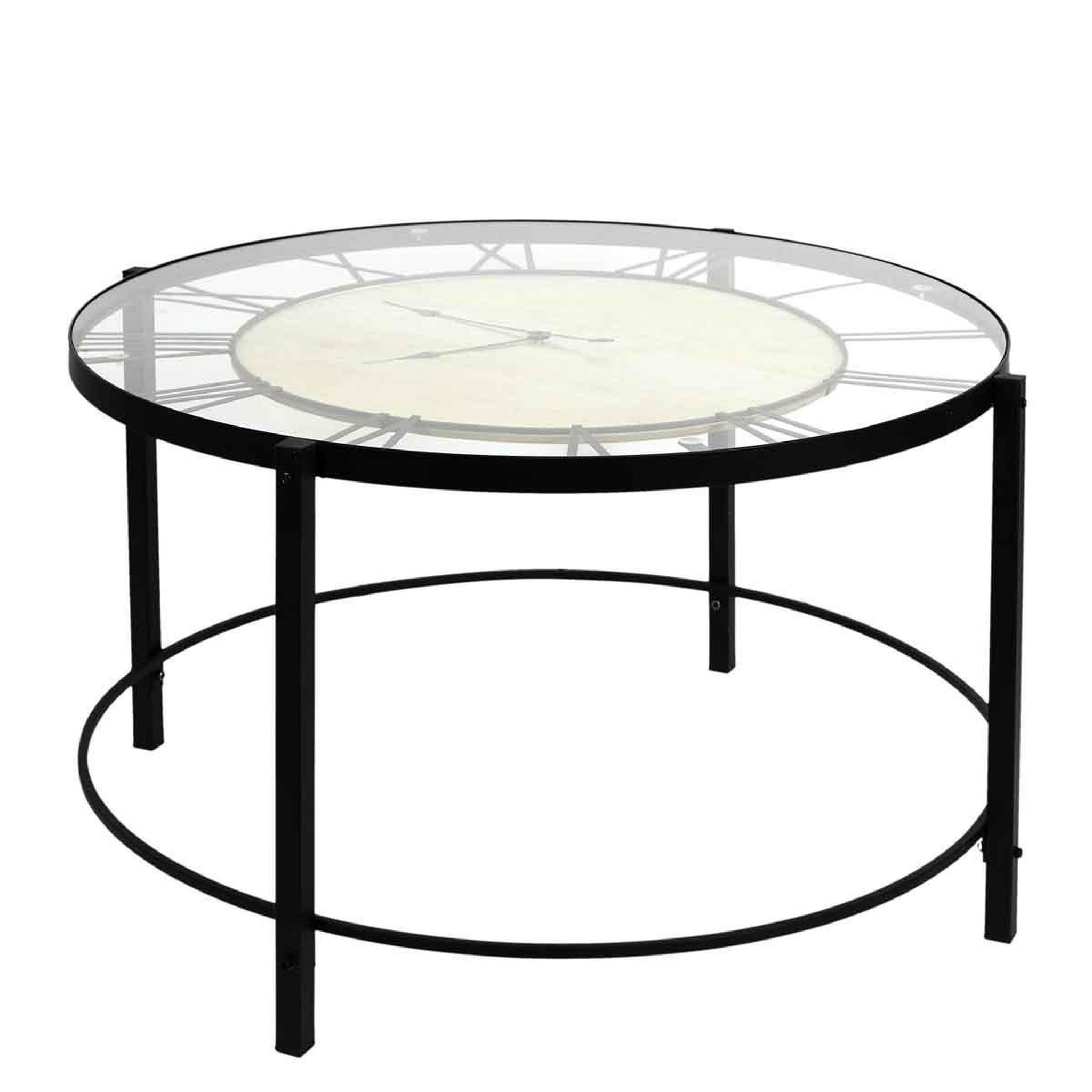 The Home Deco Factory Table basse design  horloge  90cm noir