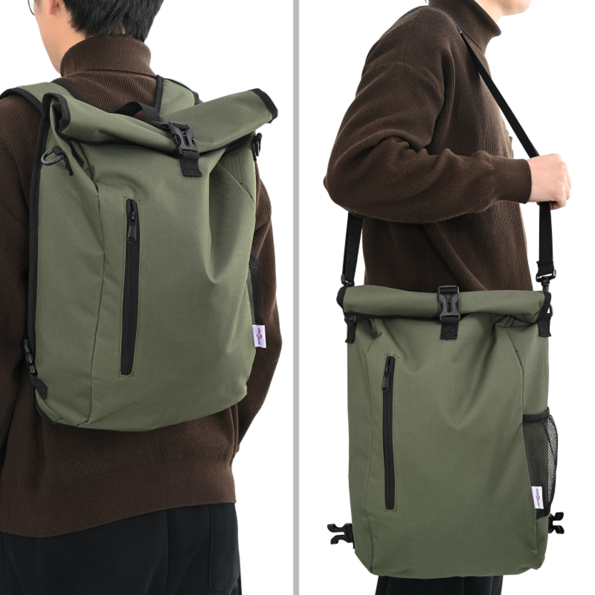 VIDAXL Sac à vélo pour support de sacoche 20 L vert olive 31x13x58 cm