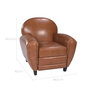 Voir la diapositive 4 : Rendez vous déco Fauteuil camel en croute de cuir enduite-Club