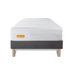 SEPTNUITS Matelas + sommier gris Memo Bio Mousse à mémoire de forme 5 zones de confort Maxi épaisseur Déhoussable. Coloris disponibles : Gris