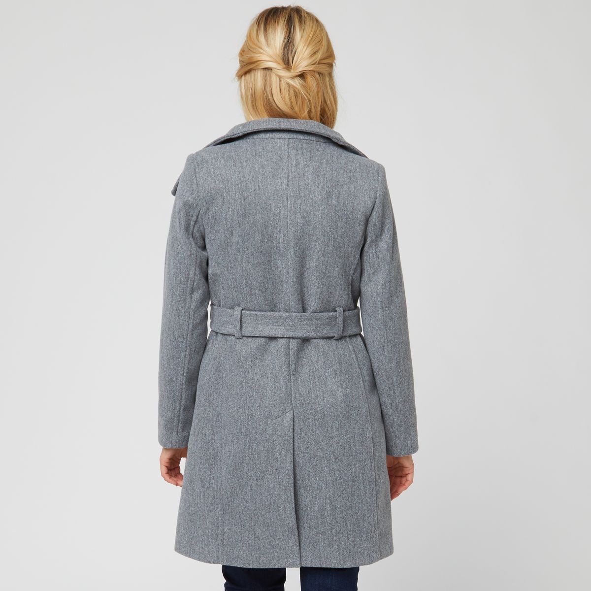 INEXTENSO Manteau grand col gris femme