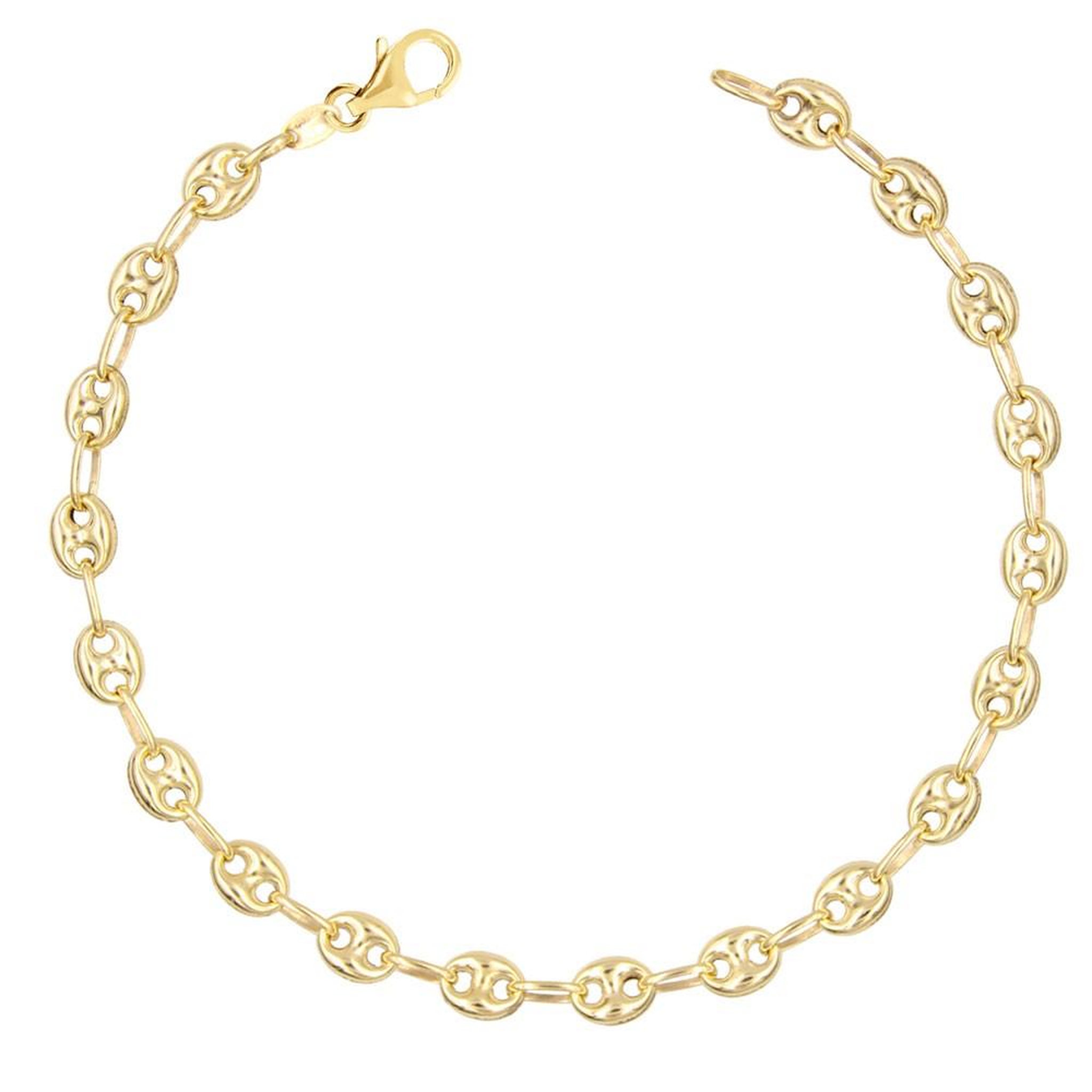 L'ATELIER D'AZUR Bracelet Or Jaune Maille Grain de Café - Homme