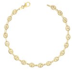 L'ATELIER D'AZUR Bracelet Or Jaune Maille Grain de Café - Homme