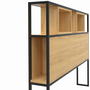 Voir la diapositive 5 : ID MARKET Tête de lit sur pied DETROIT 165 cm bois et métal noir design industriel