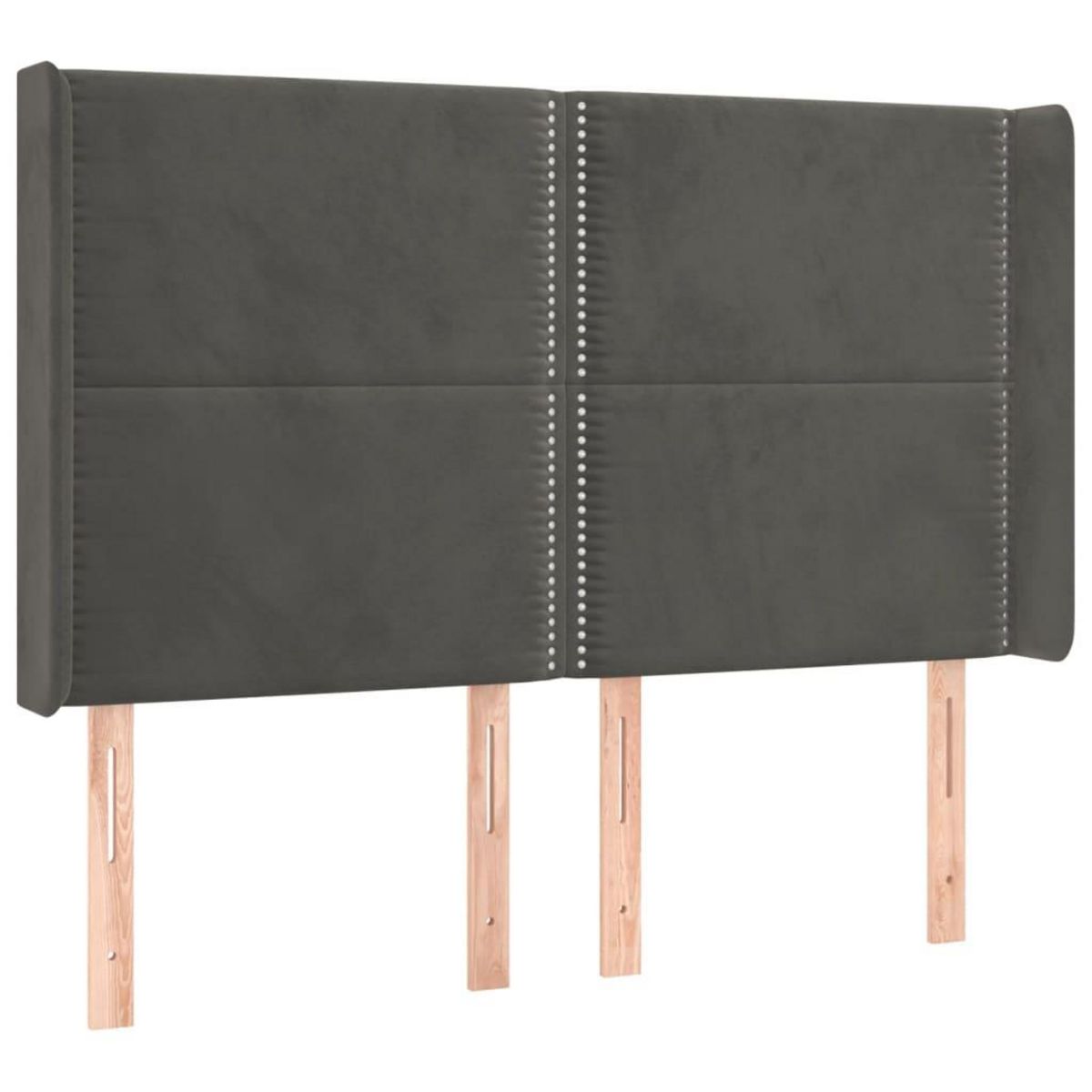 VIDAXL Tete de lit a LED Gris fonce 147x16x118/128 cm Velours