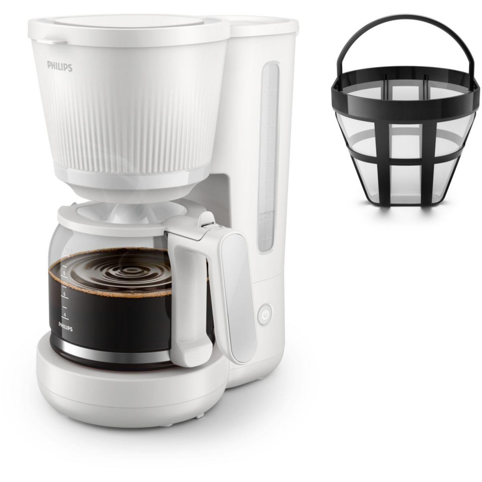 Voir la diapositive 2 : Philips Cafetière filtre hd7411/00 blanc