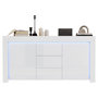 Voir la diapositive 1 : MERAX Buffet 2 porte(s) 3 tiroir(s) - 140 cm blanc led mdf