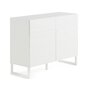 Voir la diapositive 2 : BEST MOBILIER Sofia - buffet bas - blanc mat - 2 portes et 2 tiroirs - 110 cm