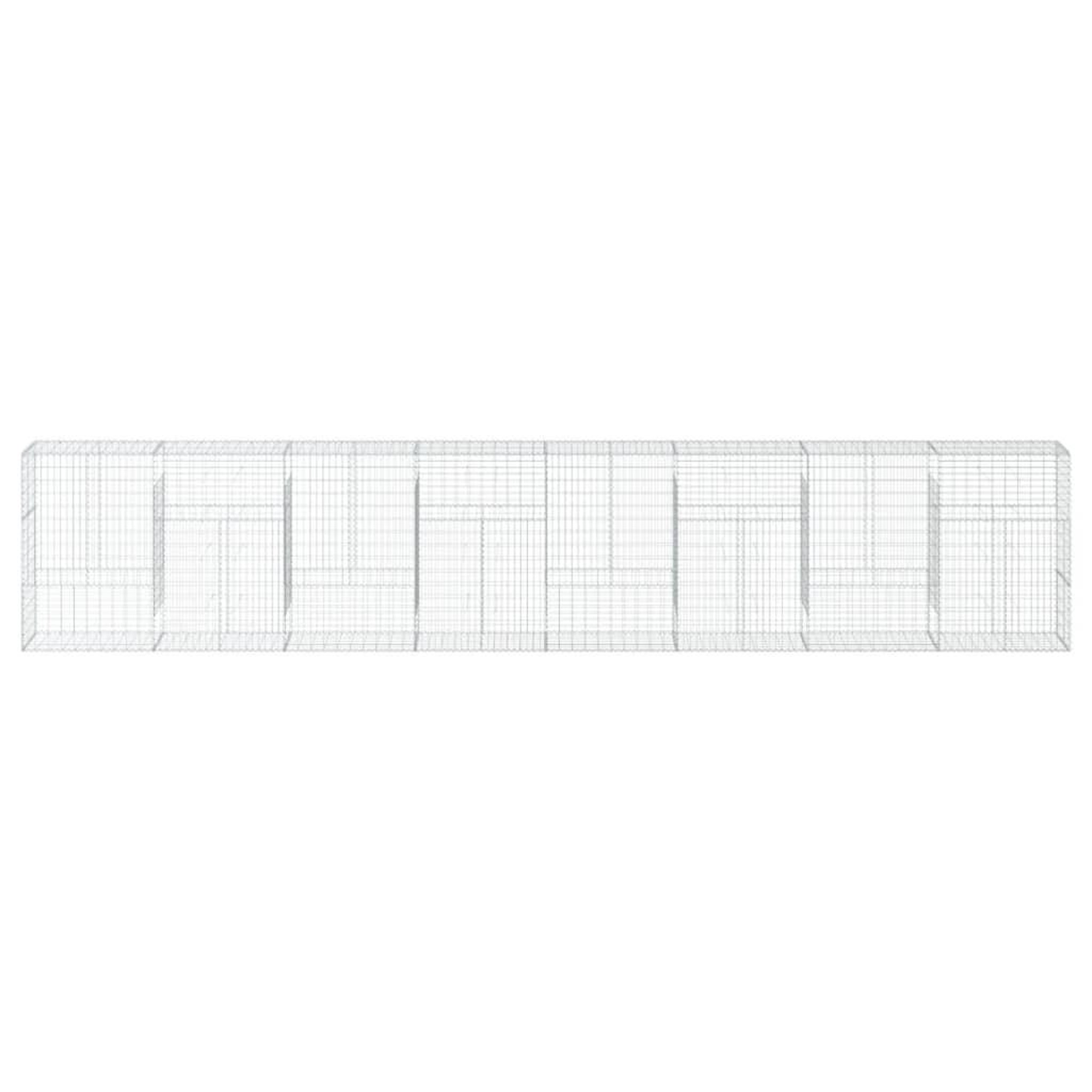 Voir la diapositive 3 : VIDAXL Panier gabion avec couvercle 800x50x150 cm fer galvanise