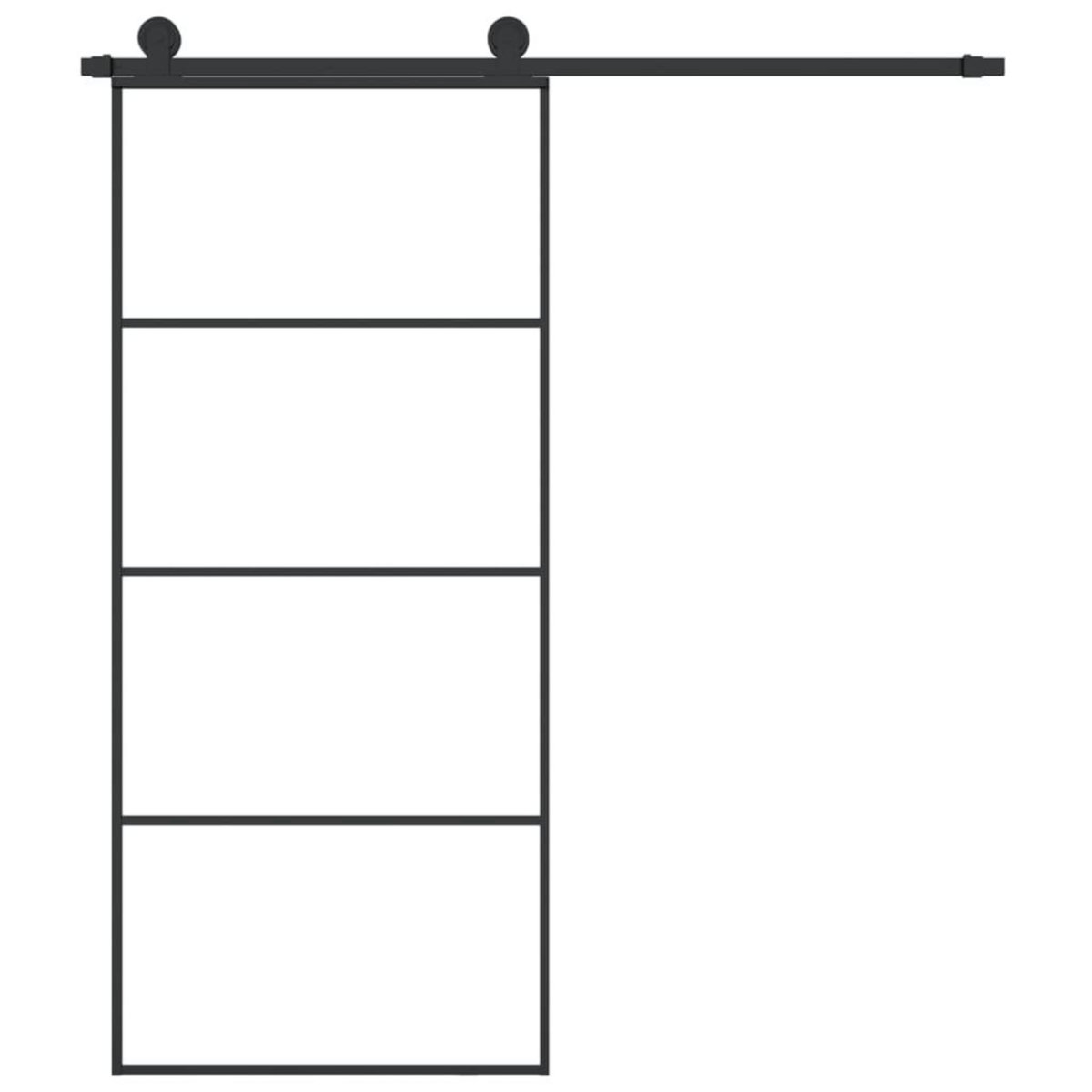 VIDAXL Porte coulissante avec kit de quincaillerie 90x205 cm Verre ESG