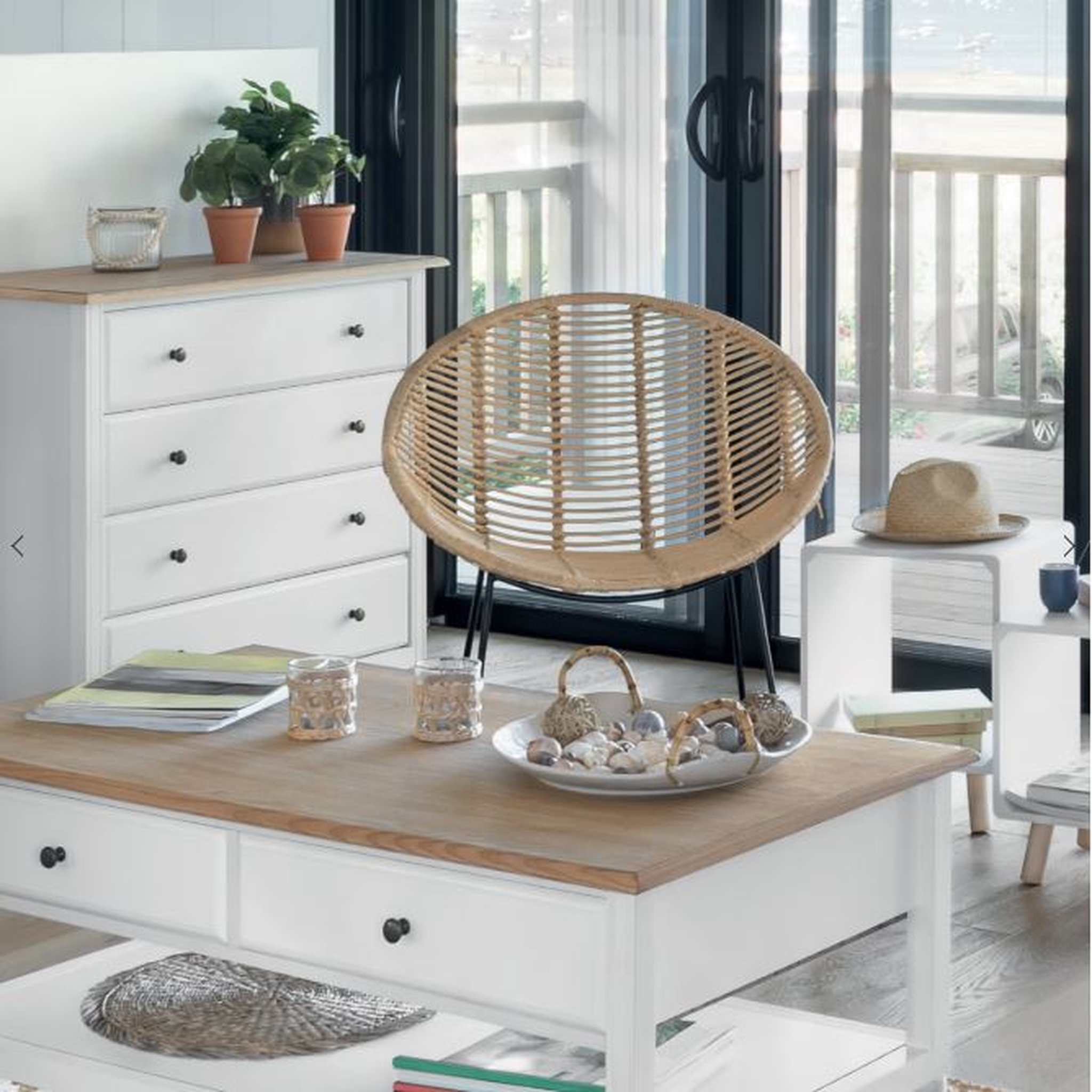 Voir la diapositive 5 : Fauteuil en rotin naturel PAOLA