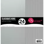  24 papiers Scrapbooking Gris - 300g/m2 - H : 30,5 cm