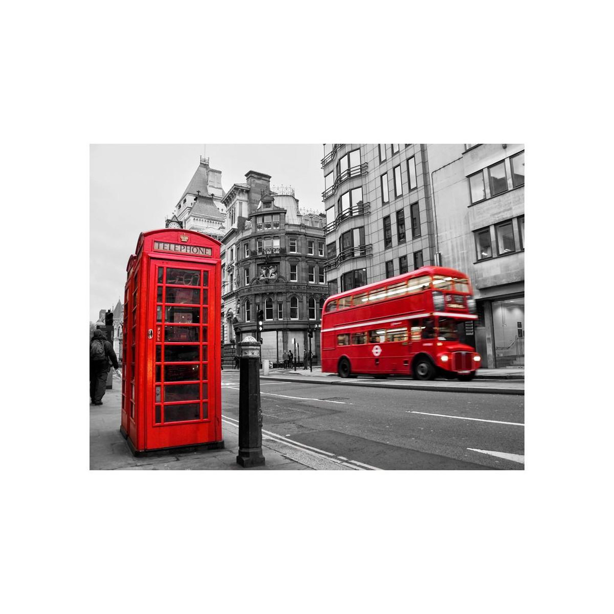 Voir la diapositive 2 : Paris Prix Papier peint  cabine téléphonique & bus rouges à londres