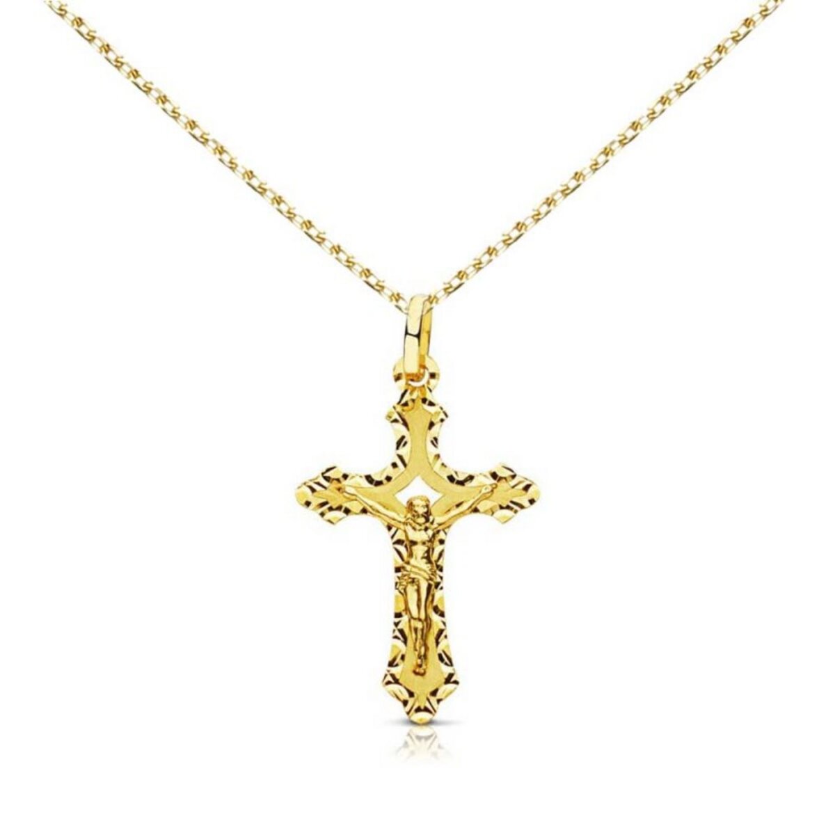 L'ATELIER D'AZUR Médaille Christ sur la Croix Or Jaune - Chaine Dorée