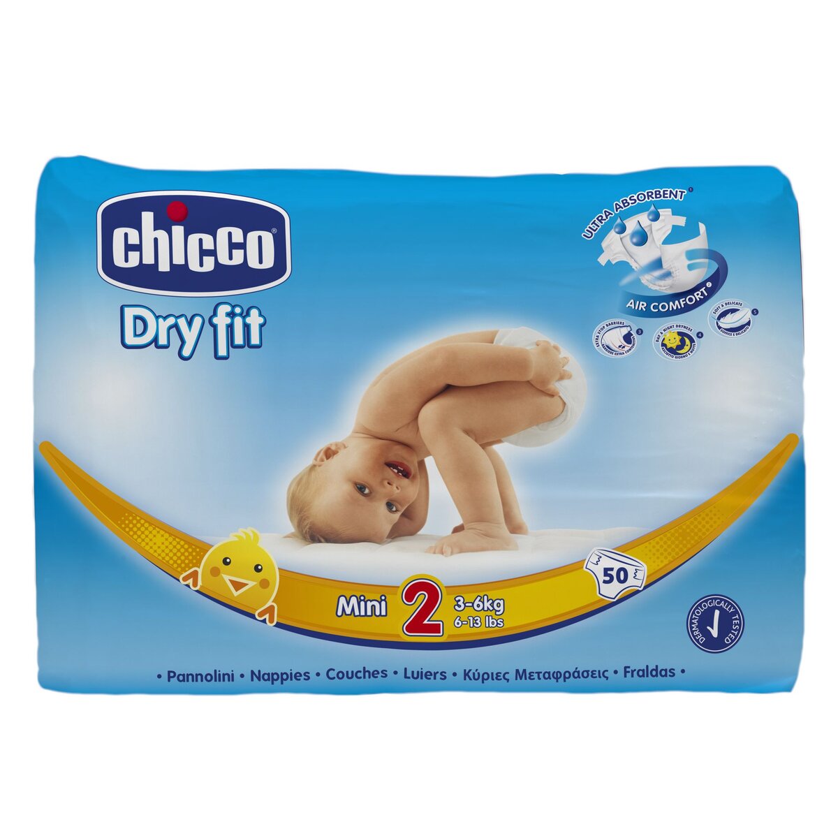 CHICCO DRY FIT Couches Standard T2 (3-6 kg) 50 couches