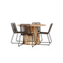 Voir la diapositive 3 : Paris Prix Ensemble Table de Jardin & 4 Chaises  Lumpur & Lindos  120cm Naturel & Marron