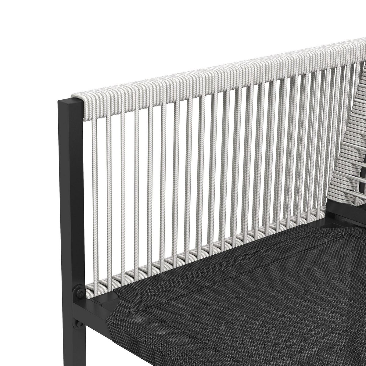 OUTSUNNY Ensemble salon de jardin design Acapulco encastrable 4 places 5 pièces noir gris