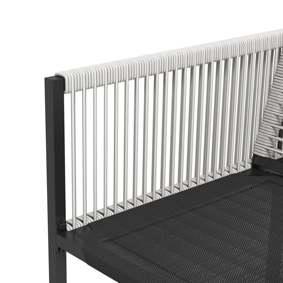 OUTSUNNY Ensemble salon de jardin design Acapulco encastrable 4 places 5 pièces noir gris