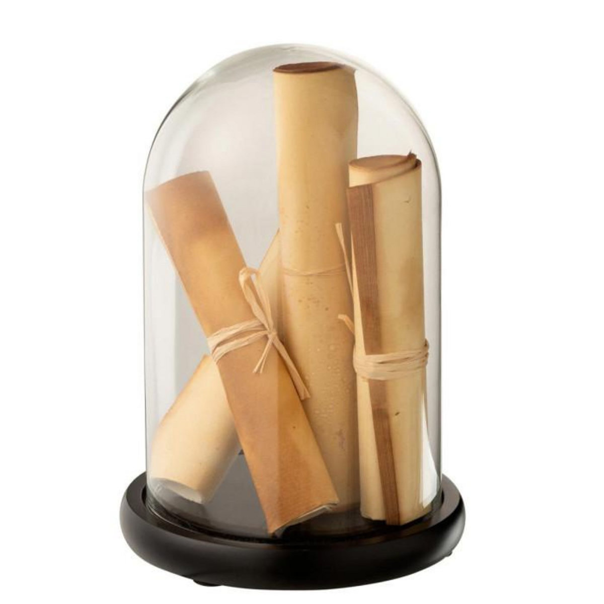 Paris Prix Cloche Déco en Verre  Parchemins  25cm Beige