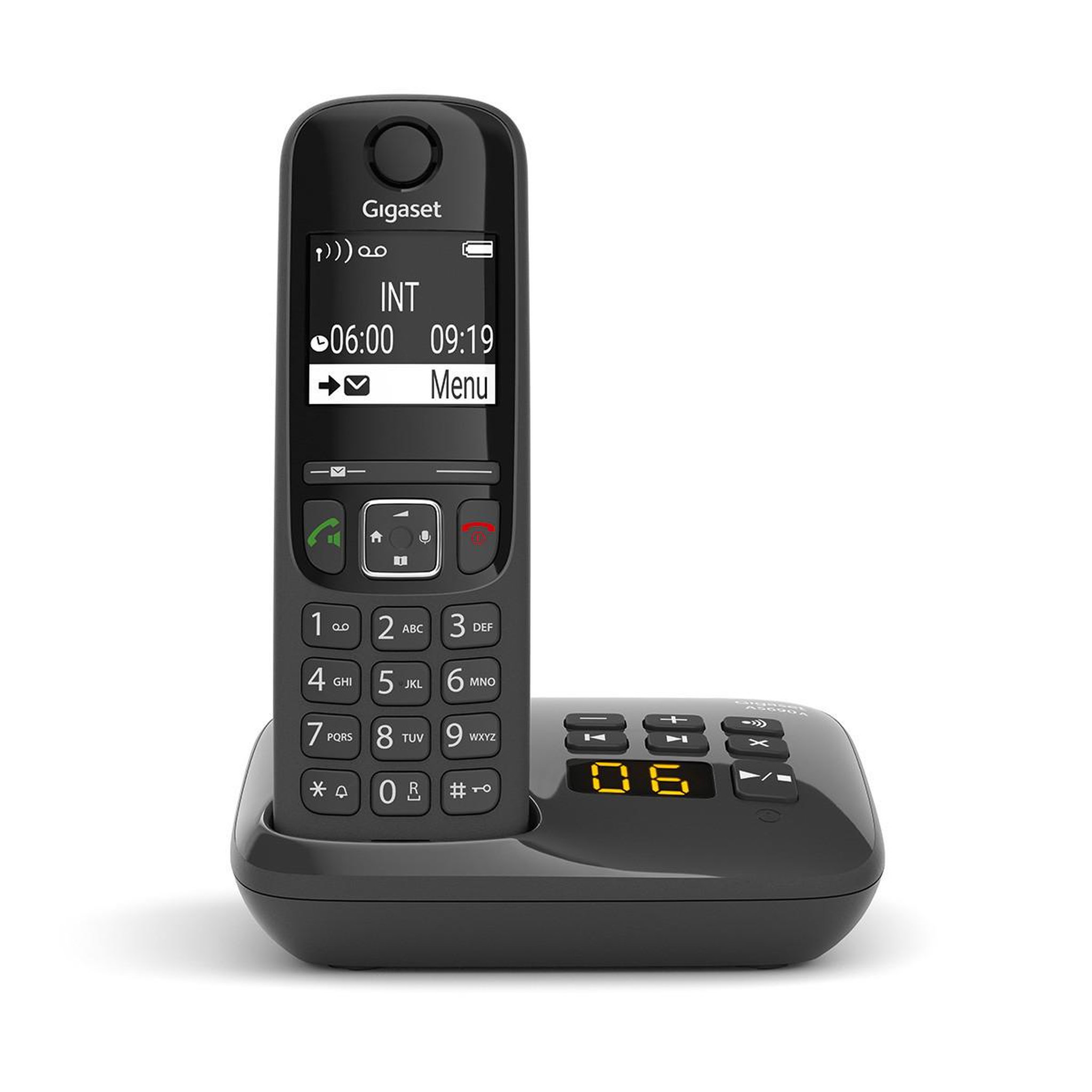 Voir la diapositive 3 : GIGASET TÉLÉPHONE SANS FIL GIGASET AS690A RÉPONDEUR MAINS LIBRES NOIR