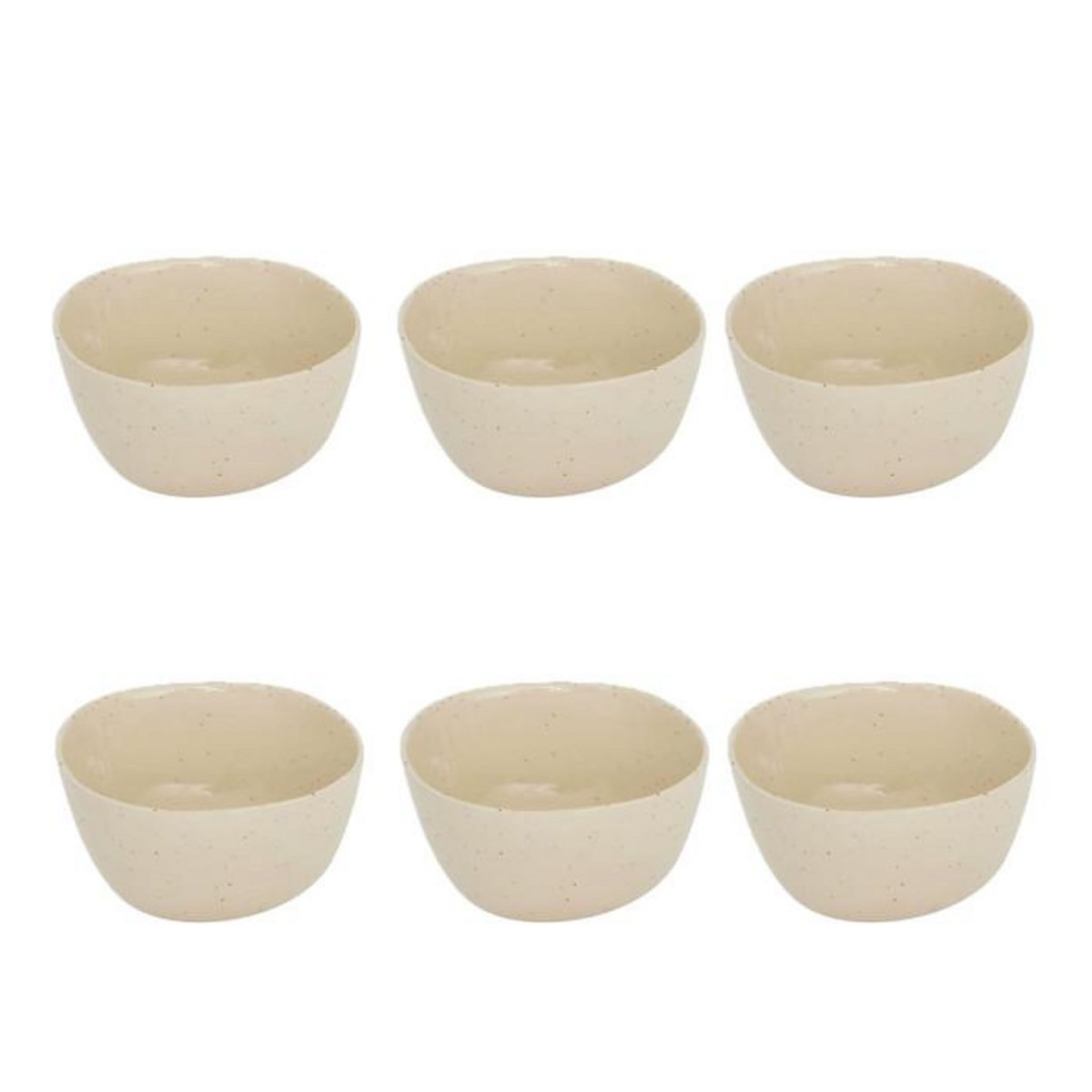 SECRET DE GOURMET Lot de 6 Coupelles en Faïence  Wonja  11cm Crème