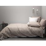 Home collection Parure housse de couette 100% coton lyocell 57fils-plage revers.. Coloris disponibles : Beige