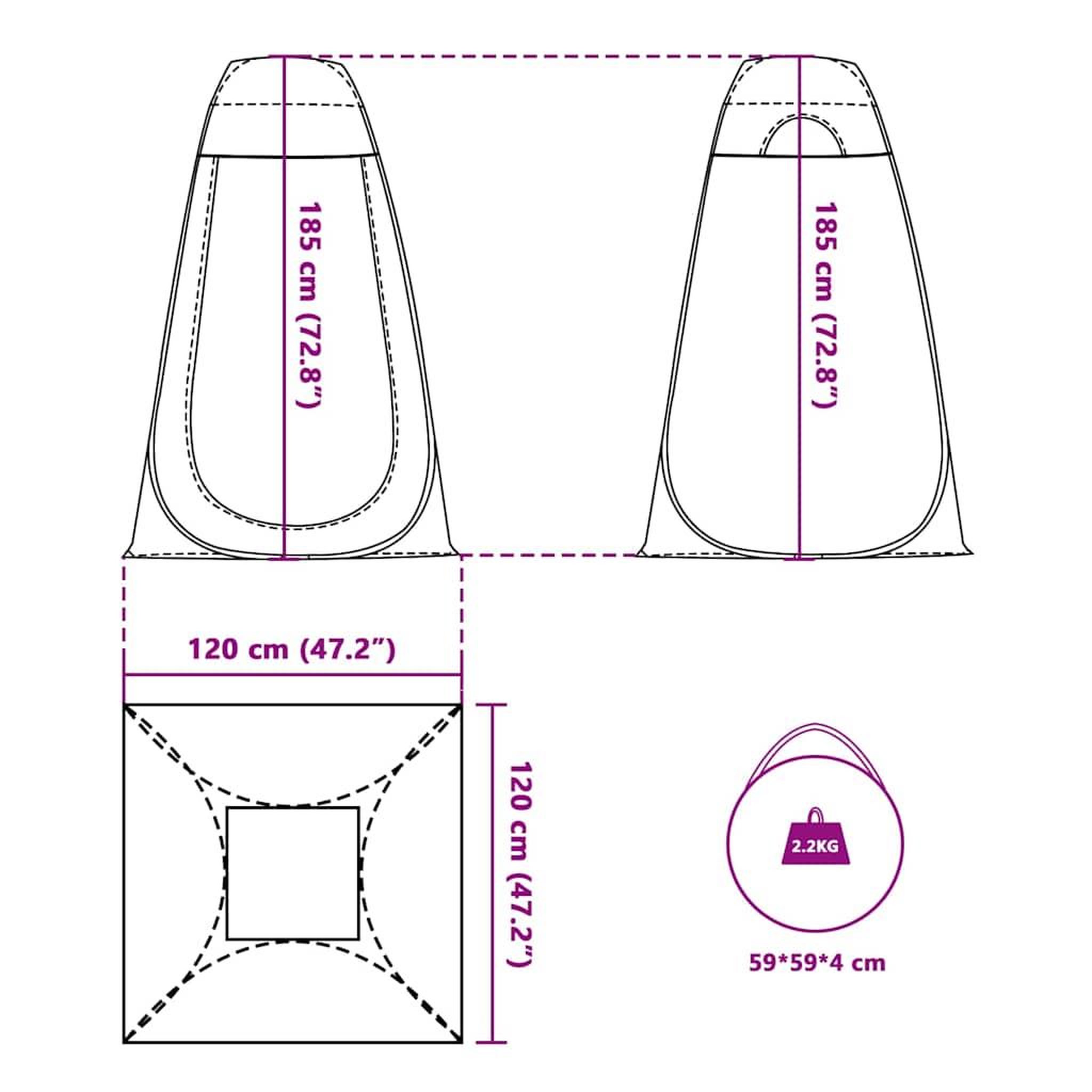 Voir la diapositive 6 : VIDAXL Tente d'intimite gris et orange escamotable impermeable