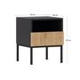 Voir la diapositive 4 : BEST MOBILIER Felicia - table de chevet - effet bois et noir - 40 cm