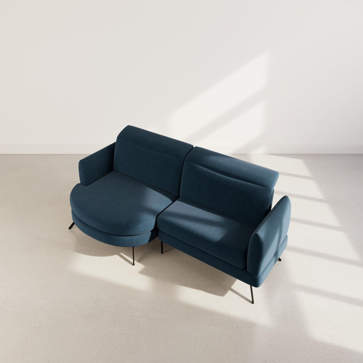 LISA DESIGN Terry - canapé d'angle gauche 4 places avec têtières réglables en tissu texturé