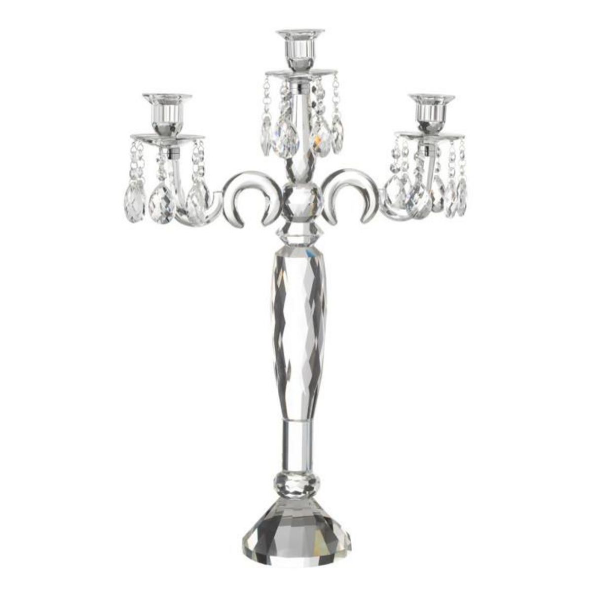 Paris Prix Chandelier 3 Branches  Crystal  65cm Transparent