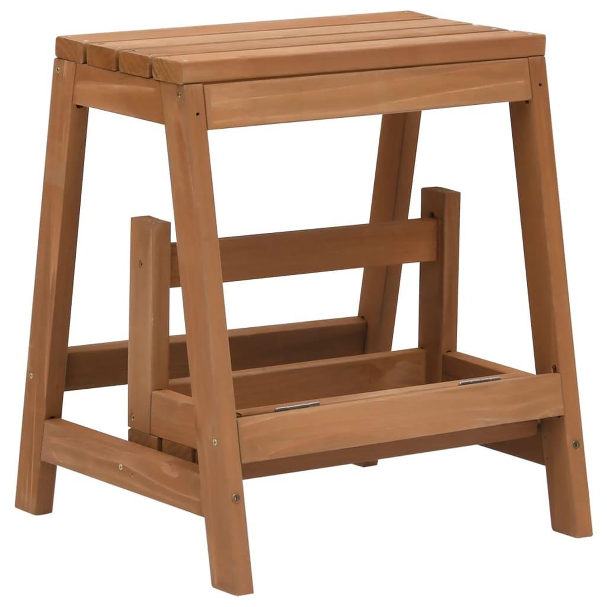 Voir la diapositive 5 : VIDAXL Escabeau pliable bois de sapin massif