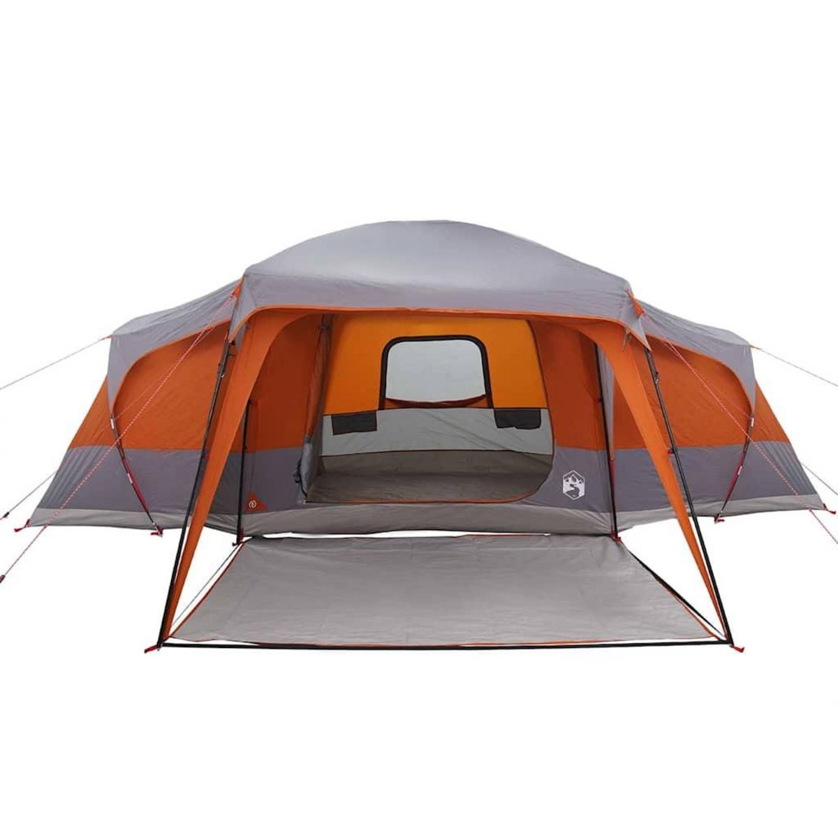 VIDAXL Tente familiale avec dome de porche 9 personnes gris et orange