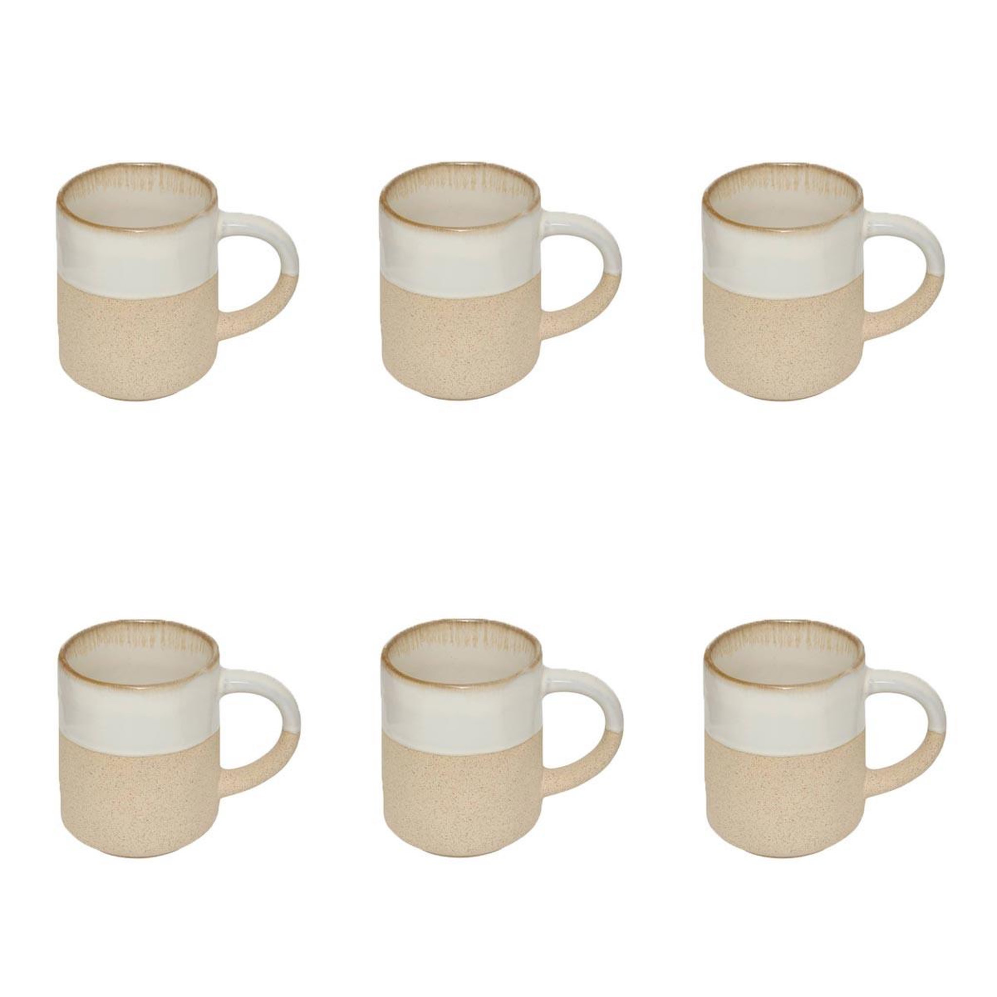 SECRET DE GOURMET Lot de 6 mugs en faïence  kate  20cl blanc