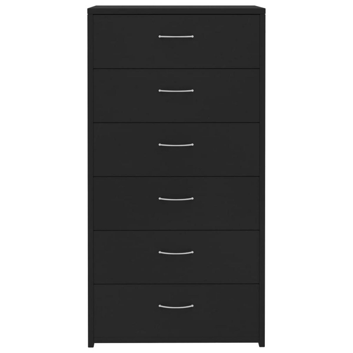 VIDAXL Buffet avec 6 tiroirs Noir 50x34x96 cm Bois d'ingenierie