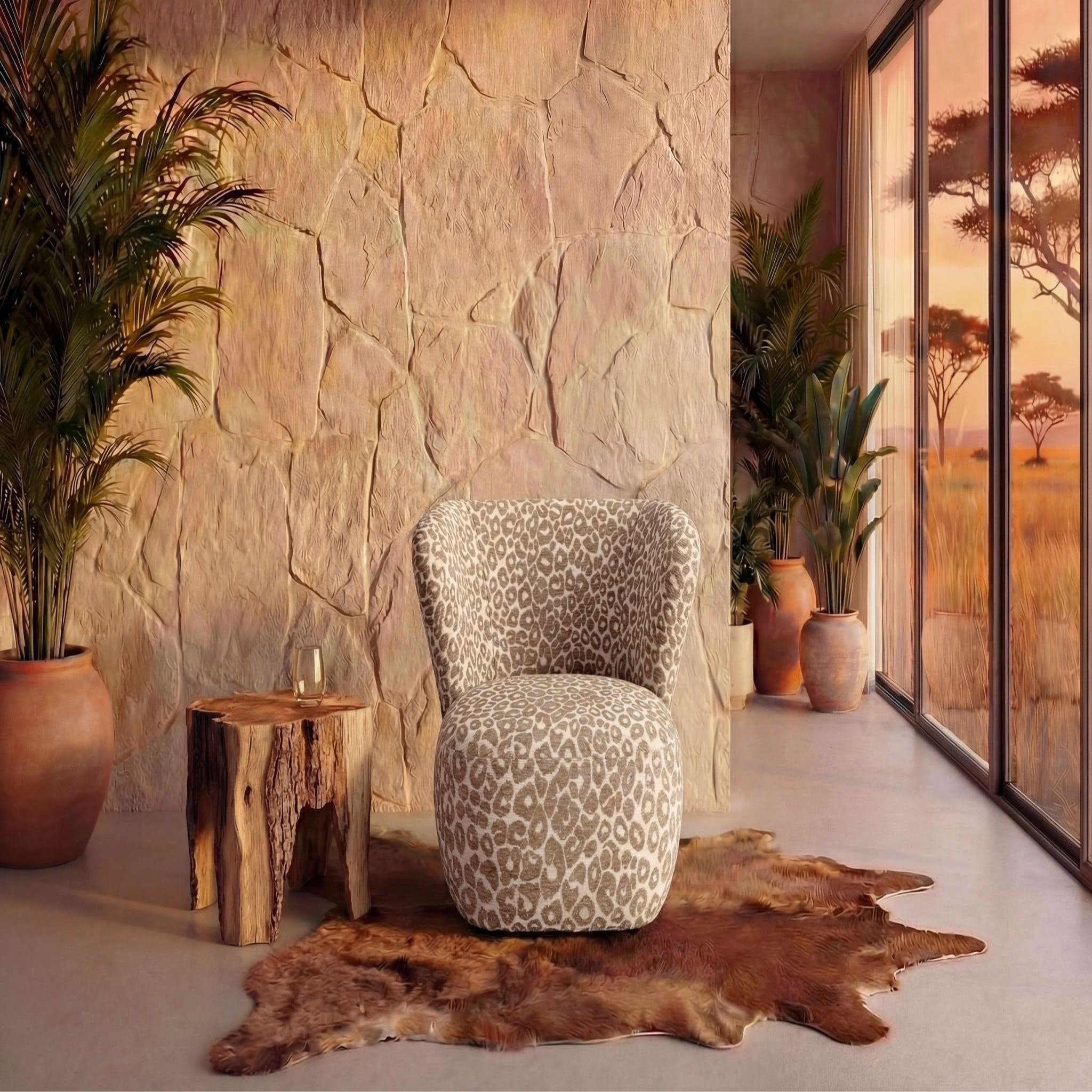 Voir la diapositive 3 : CASANOVA PARIS Capri - fauteuil tissu imprimé animalier