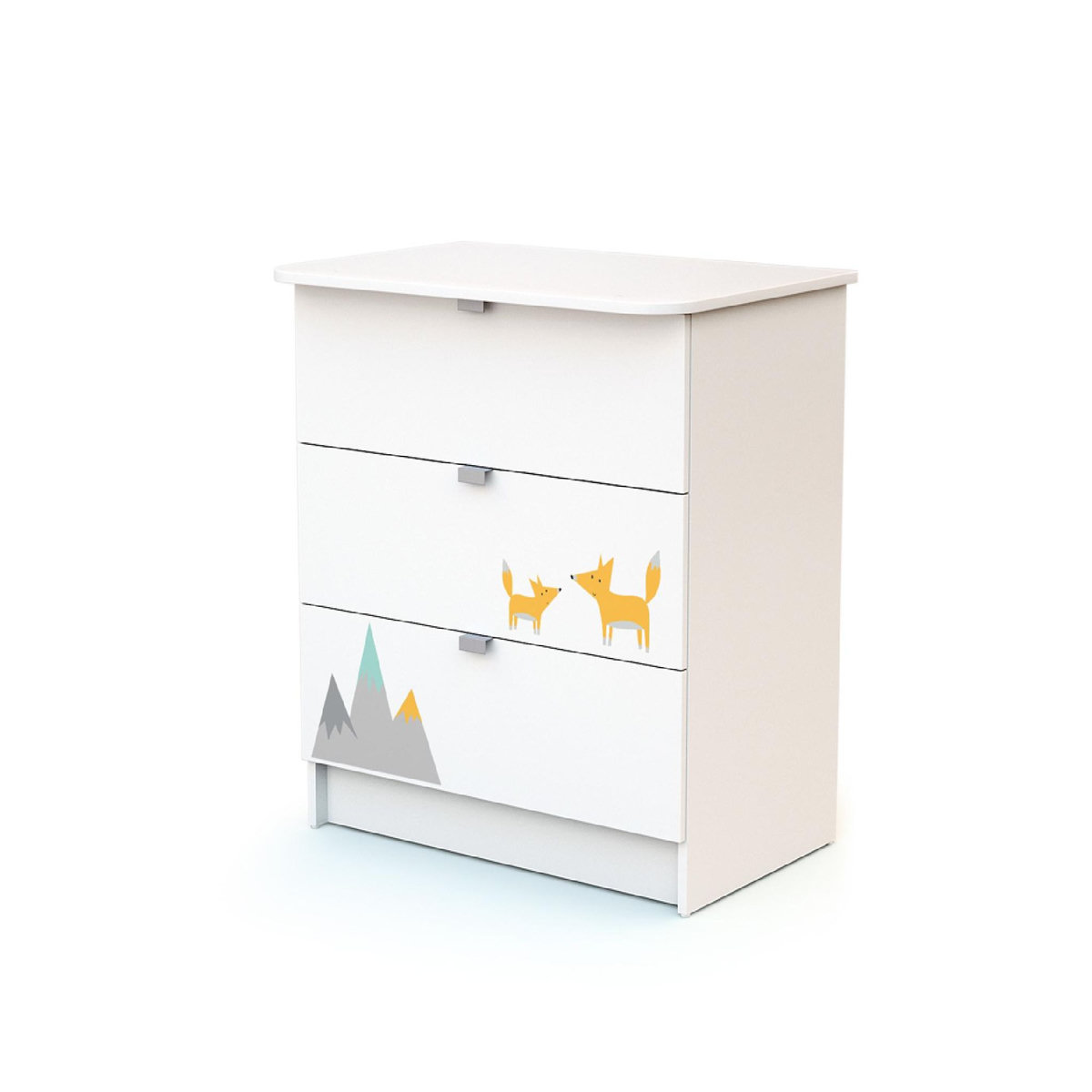 WEBABY Chambre bébé lit et commode à langer en bois ALBA