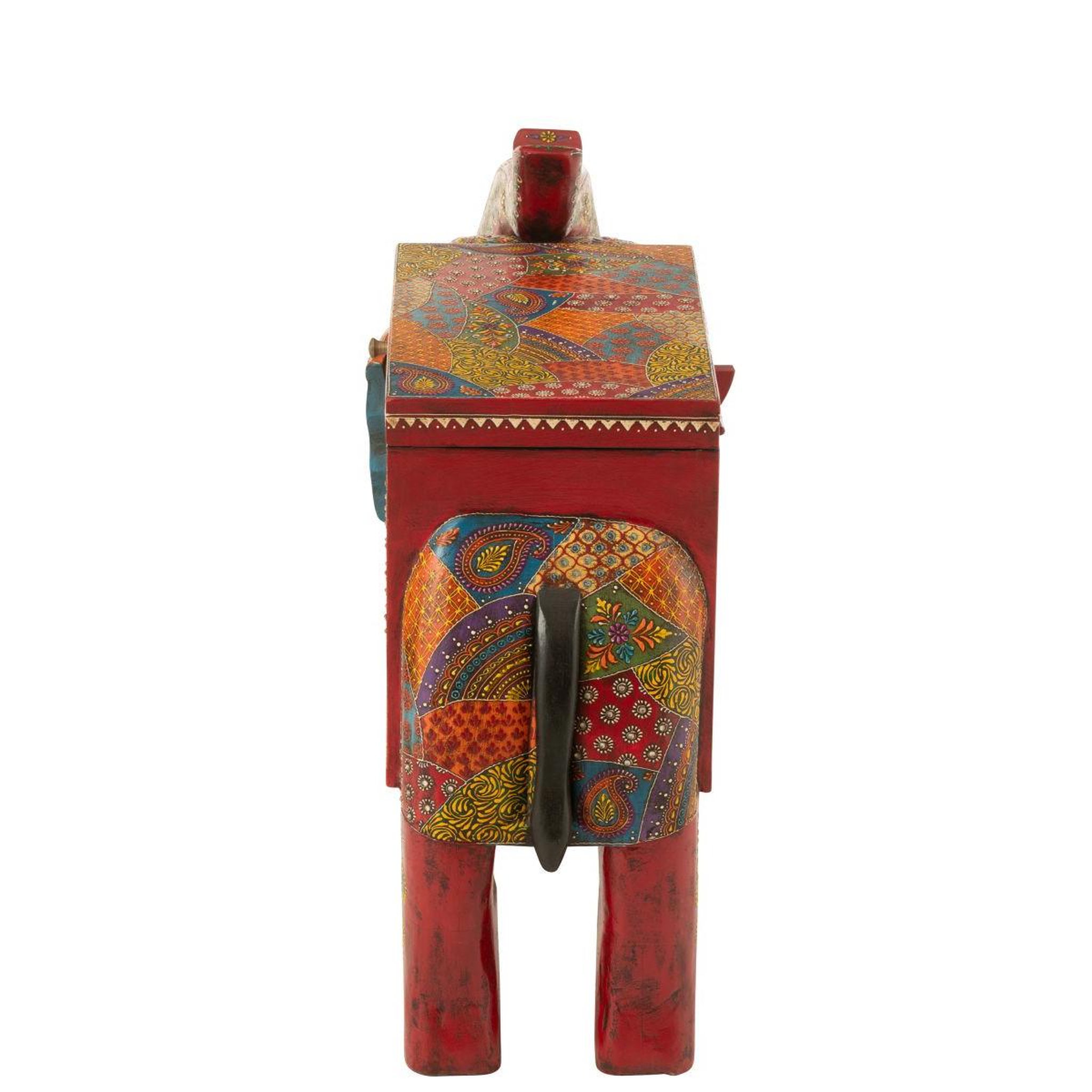 Voir la diapositive 5 : J-LINE Coffre Éléphant en Bois  Delhi  79cm Multicolore