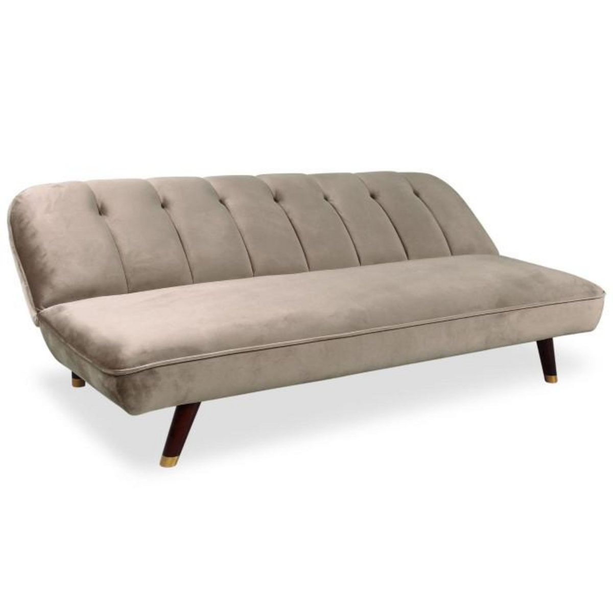 Paris Prix Canapé Convertible en Velours  Seattle  180cm Taupe