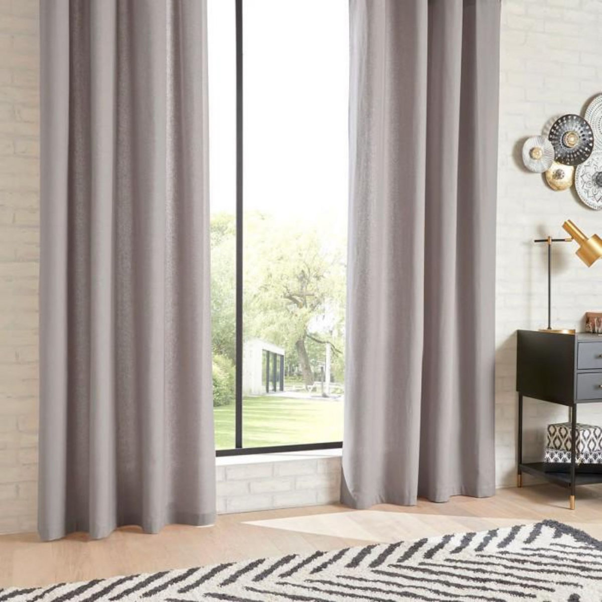 Paris Prix Rideau à Oeillets  Everly  135x240cm Gris Clair