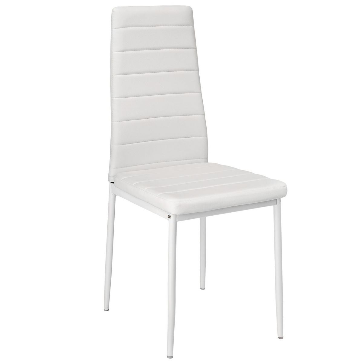 tectake Ensemble de chaises de salle à manger rembourrées avec revêtement aspect cuir blanc Lot de 6