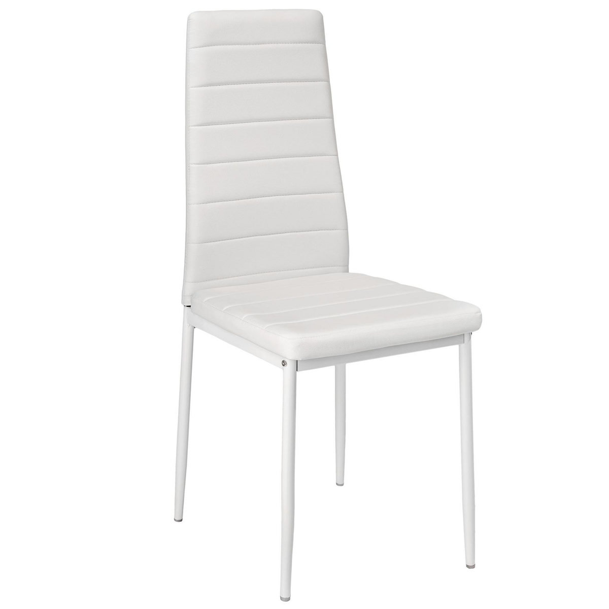 tectake Ensemble de chaises de salle à manger rembourrées avec revêtement aspect cuir blanc Lot de 6