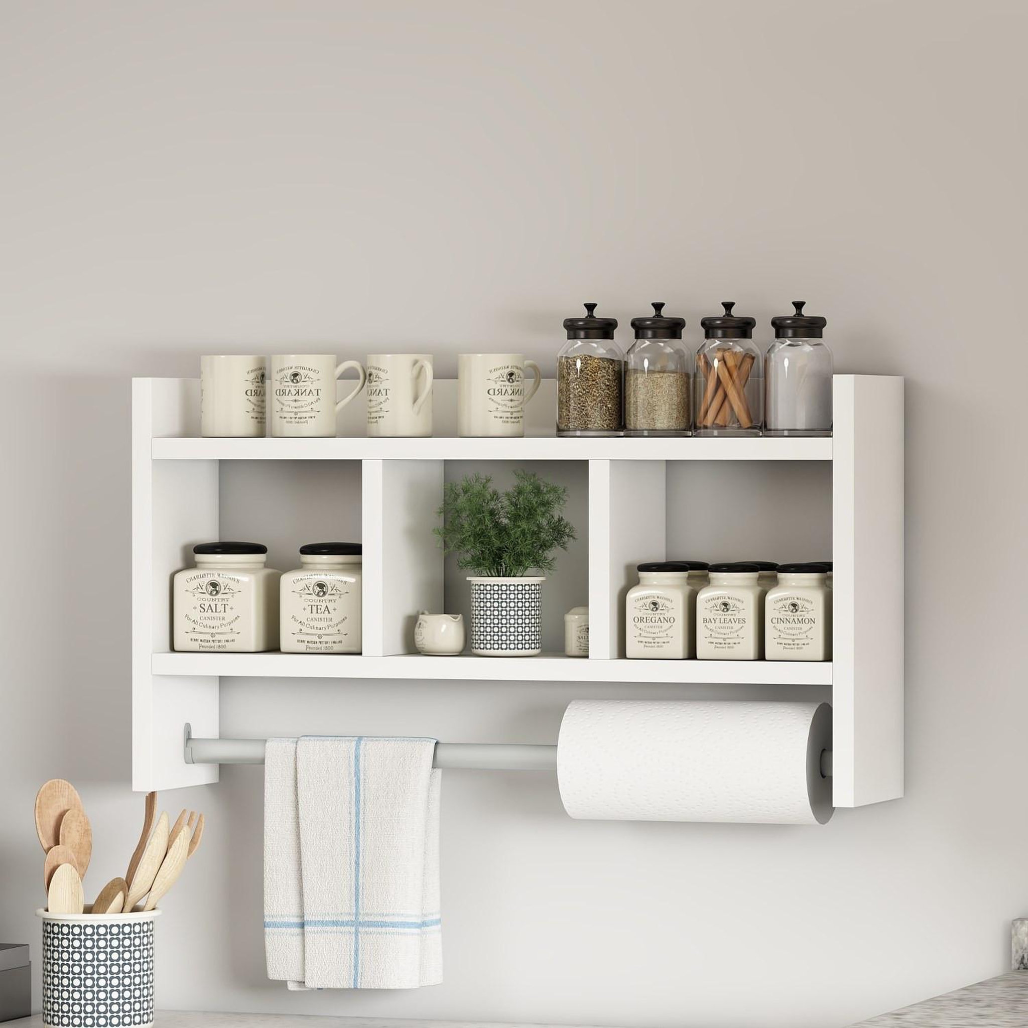 Voir la diapositive 4 : Habitat et Jardin Étagère murale en bois  asya  - 63 x 14 x 35 cm - blanc