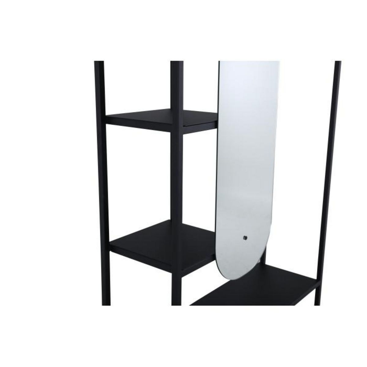 Paris Prix Penderie Avec Miroir & Étagères  Classe  200cm Noir