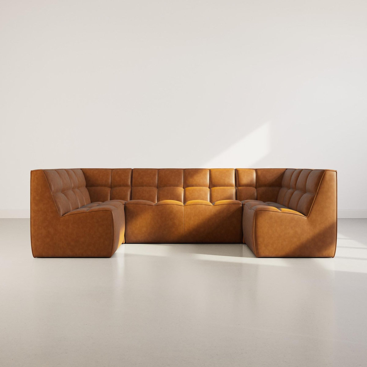 LISA DESIGN Alya - canapé modulable panoramique 7 places en simili