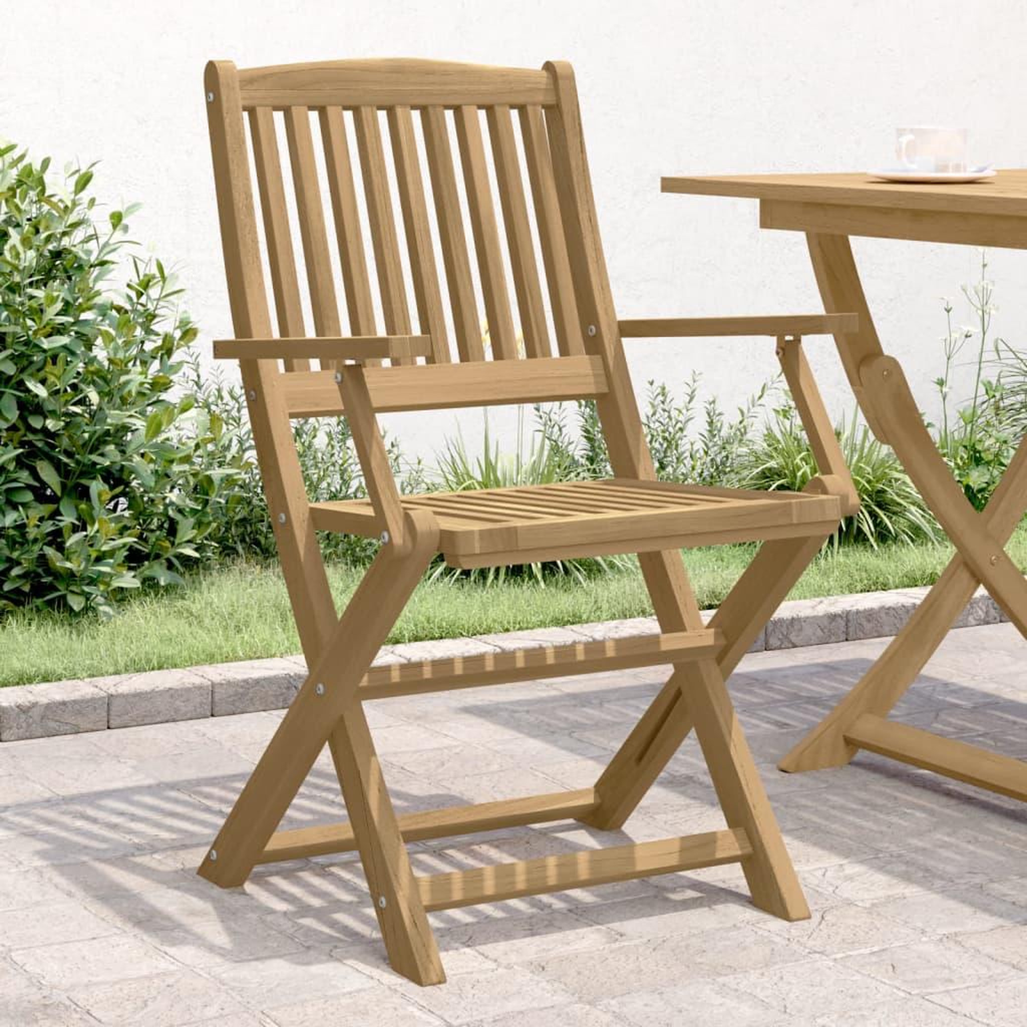 VIDAXL Chaises pliables de jardin lot de 2 bois massif d'acacia