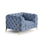 Voir la diapositive 2 : LISA DESIGN Camden - fauteuil chesterfield en velours - pieds en métal doré