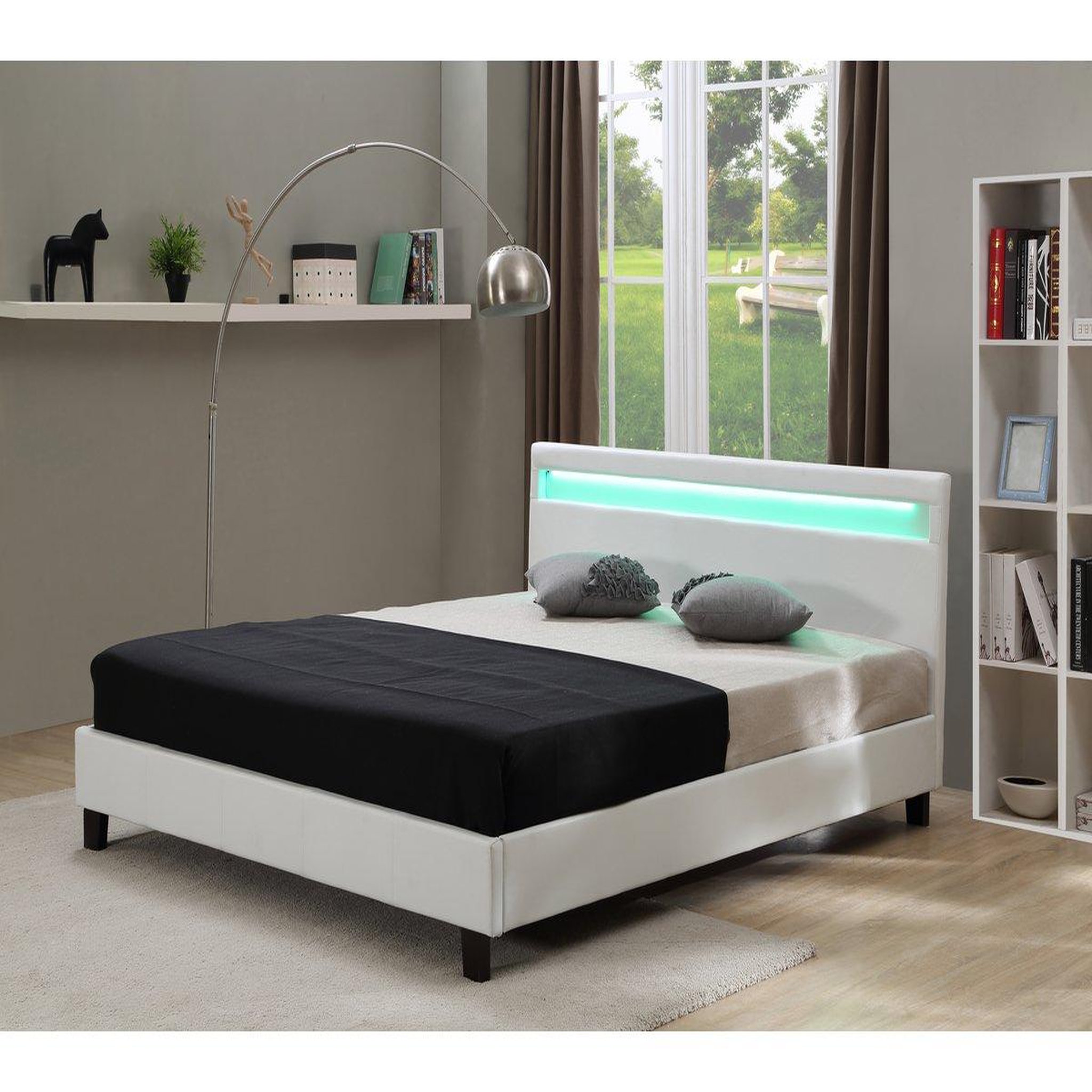 Habitat et Jardin Lit LED Maria - 160 x 200 cm - Blanc