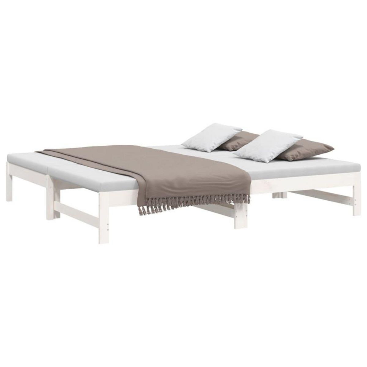 VIDAXL Lit coulissant sans matelas blanc 2x(90x190) cm